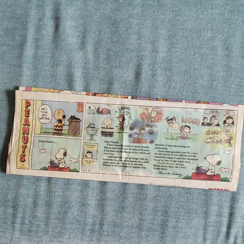 Final Peanuts Comic Strip